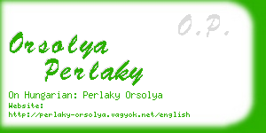 orsolya perlaky business card